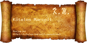 Köteles Marcell névjegykártya